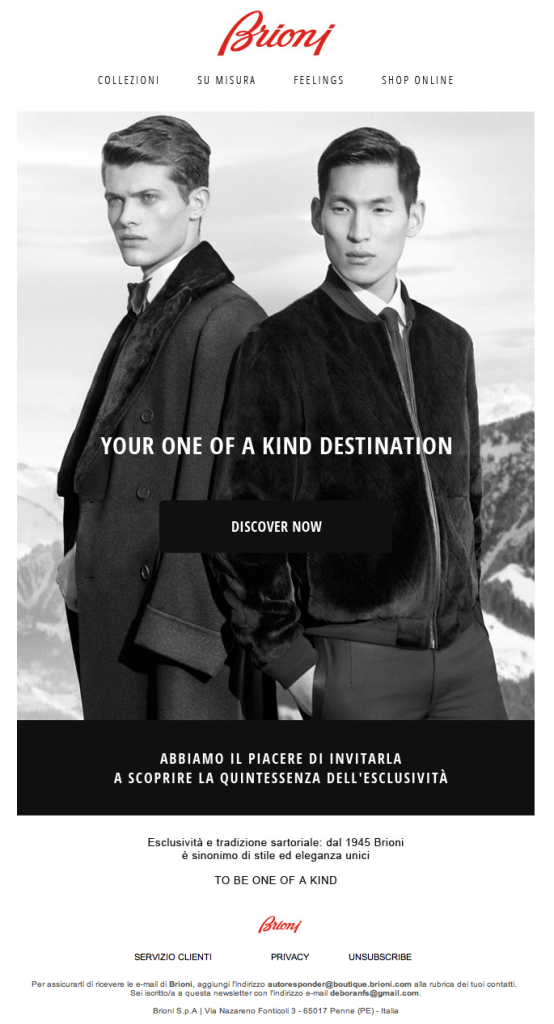 email marketing - newsletter-brioni